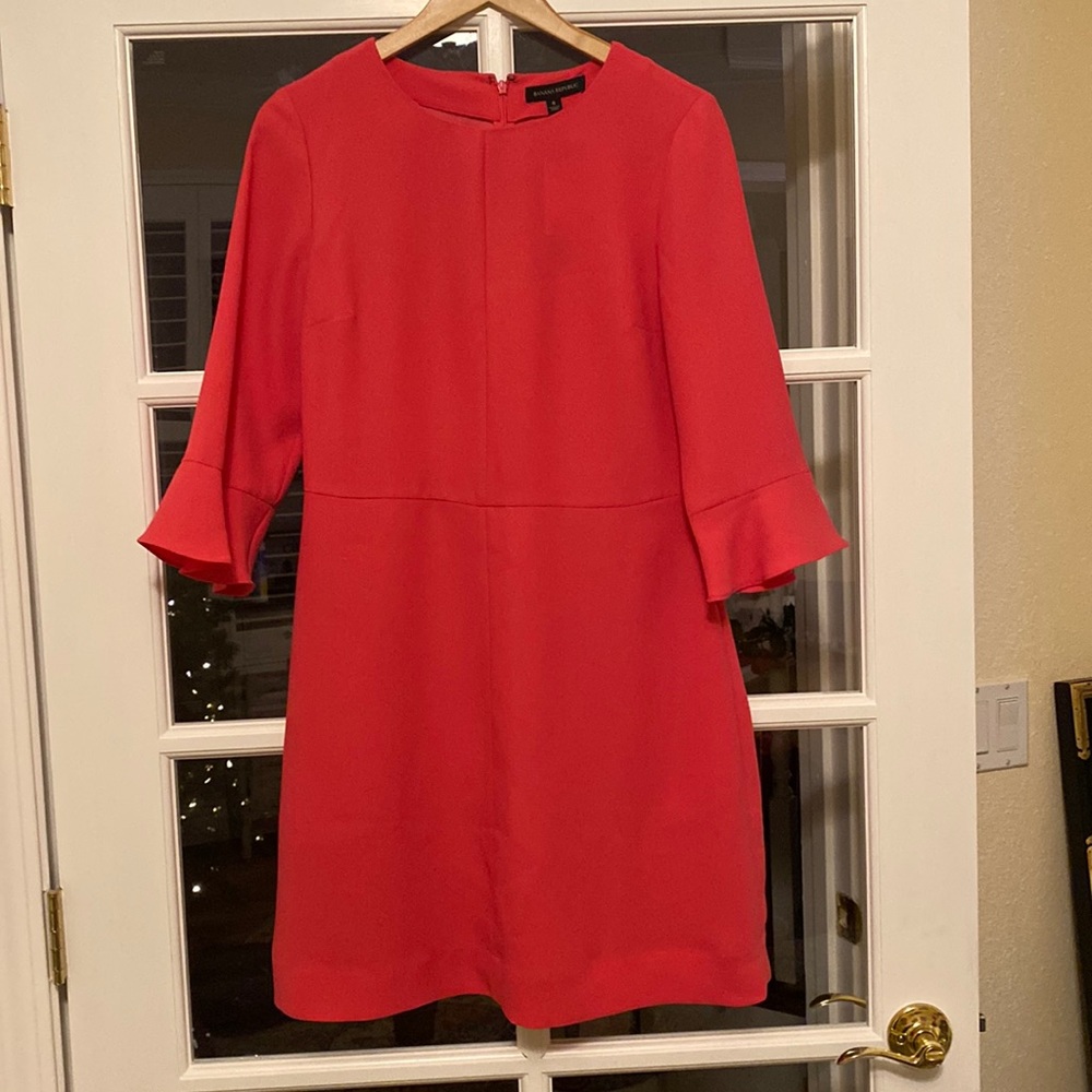 Banana Republic Magenta 3/4 Sleeve Shift Dress